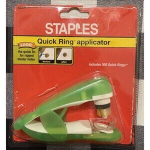 Staples Quick Ring Applicator The Quick Fix Ripped Binder Holes Incl 100 Rings